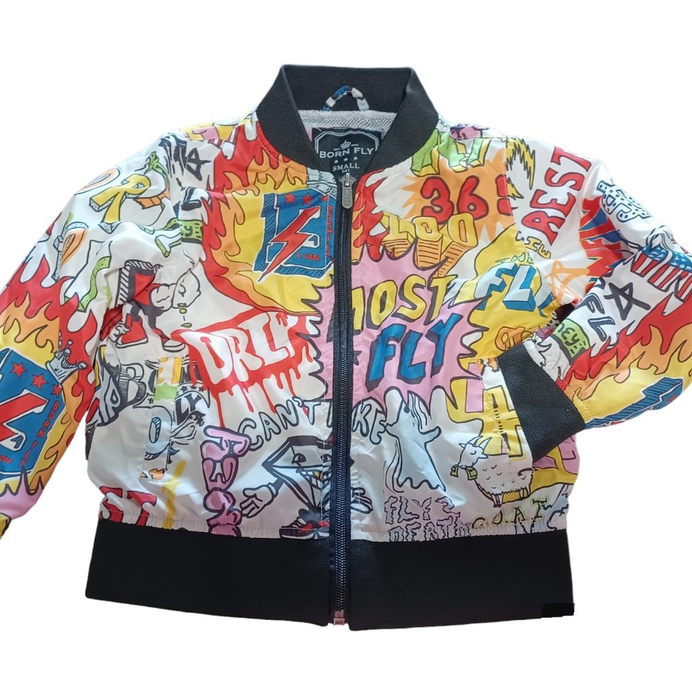 Born Fly Boys Jacket Windbreaker Cartoon Size Small 4